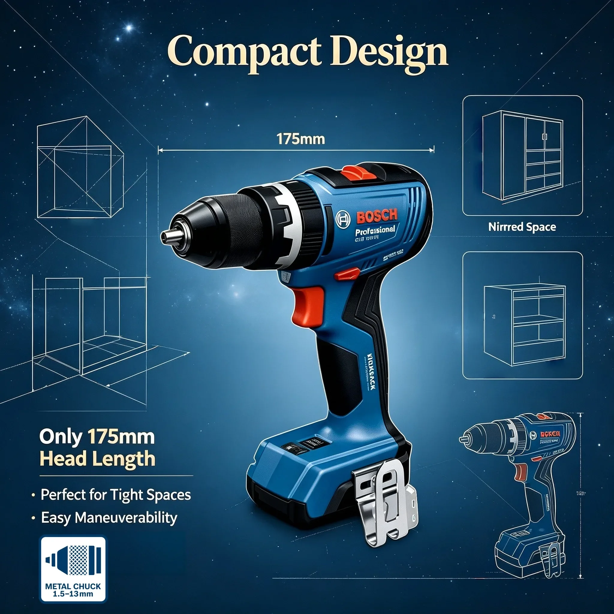 Bosch Drill Gsb 18V - BOSCH GSB 18V-65 Bürstenloser Akku-Bohrschrauber /